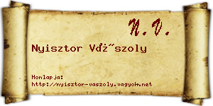 Nyisztor Vászoly névjegykártya